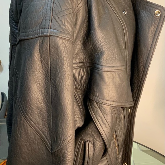 Chocolate Brown Leather Boomer Jacket - Picture 6 of 13